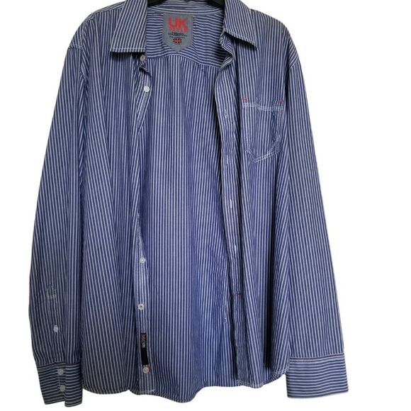 French Connection Men's Blue and White Striped Button-Down Shirt - Size XL - Picture 2 of 10